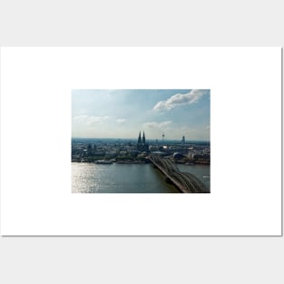 Cologne on the Rhine river with  view of the cathedral Posters and Art